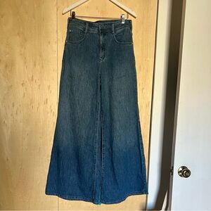 Pilcro Anthropologie High Rise Wide Leg Trouser Jeans